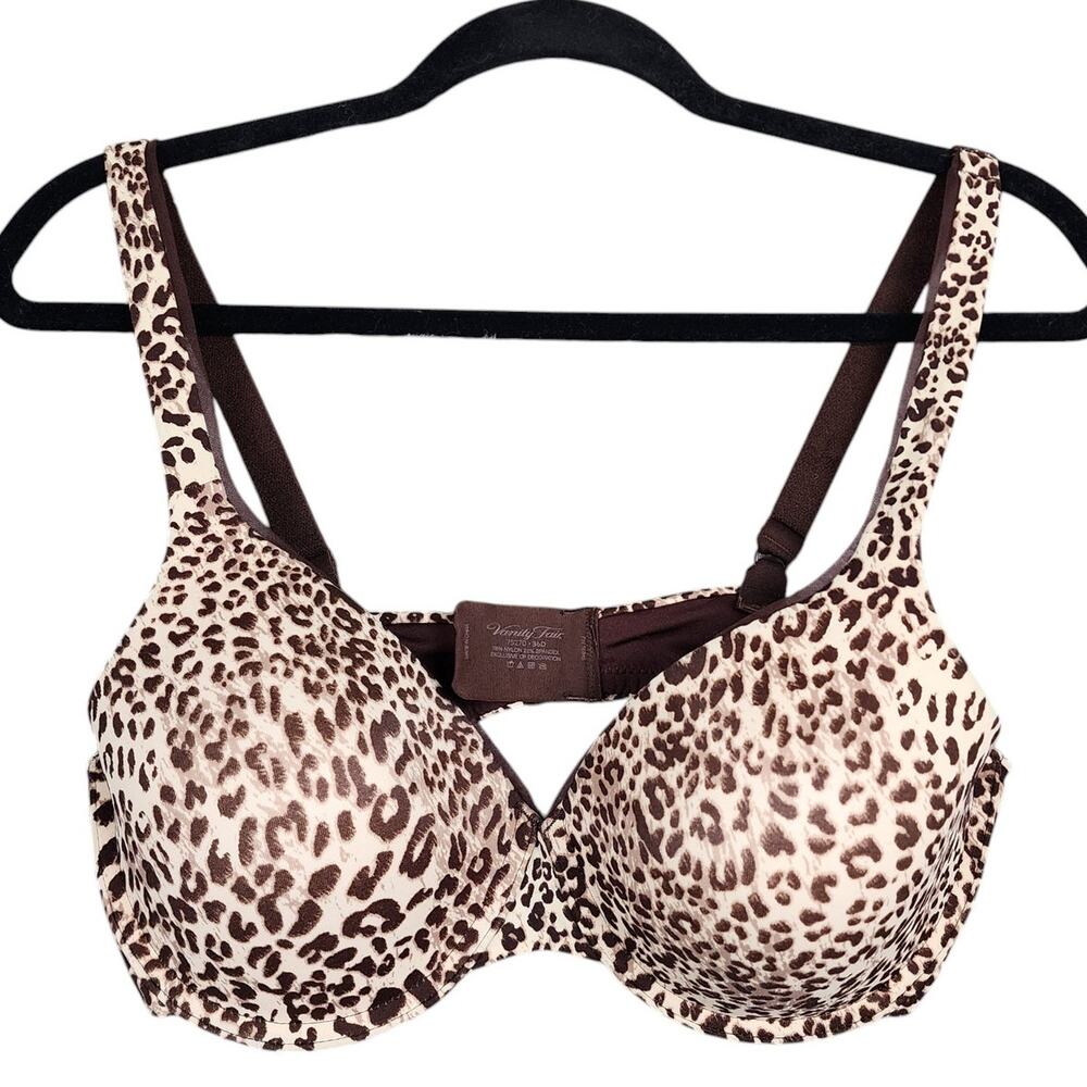 Vanity‎ Fair Womens Flattering Lift Underwire Bra Size 36D Leopard Print 75260